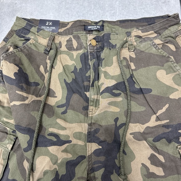 Camo Cargo Jogger Pants - Olive Green Camouflage - Picture 2 of 4